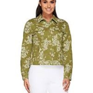 Isaac Mizrahi Live Rose Jacquard Green Couch Top